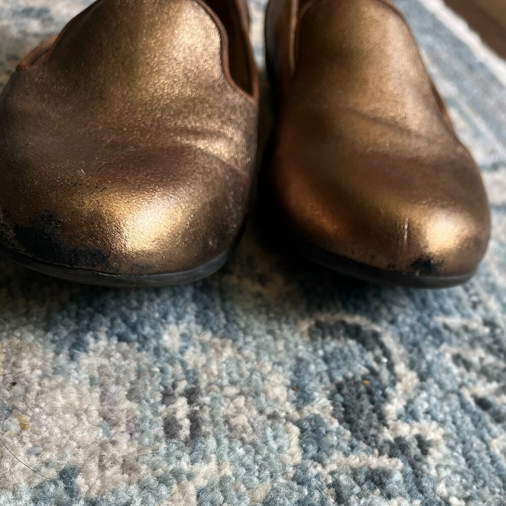 Clarks *Gold Metallic* Sara Poppy Loafer | size 6.5 | Ortholite Insole | EUC - Picture 10 of 12